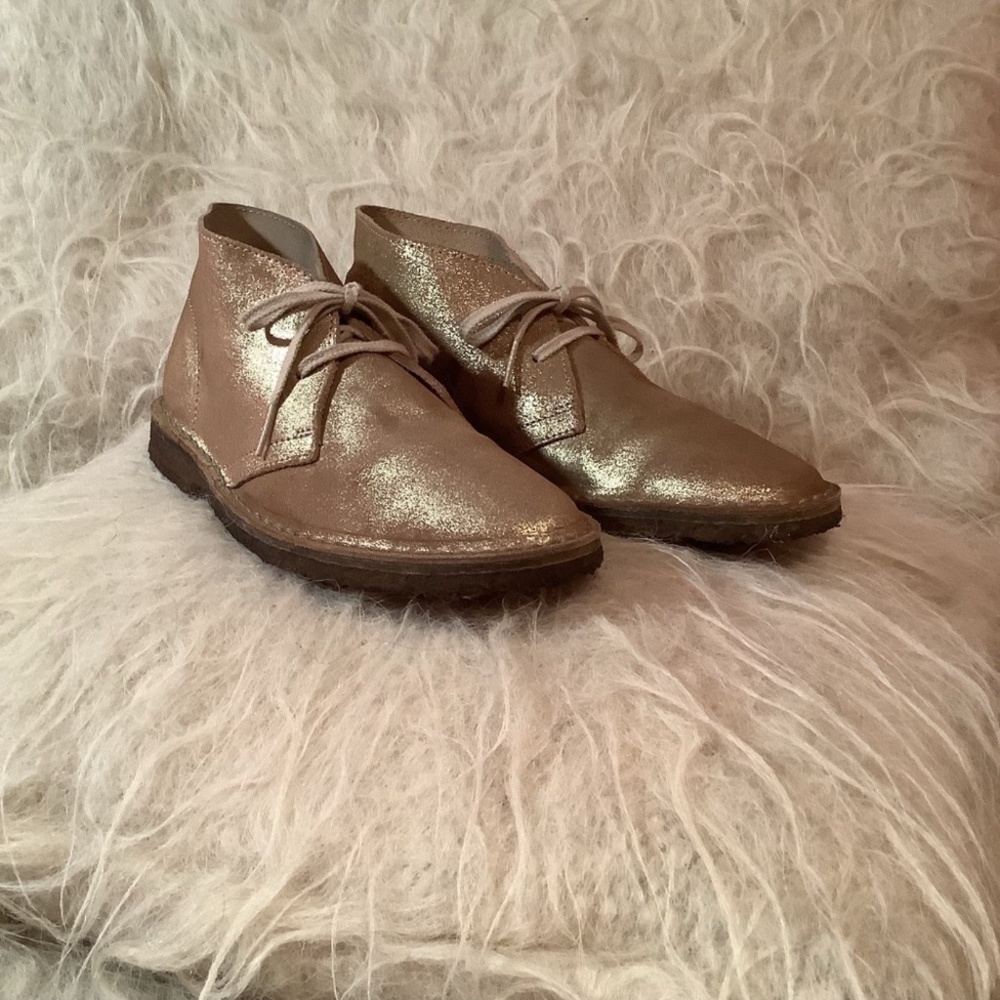 J. Crew Gold Leather Chukka Boot